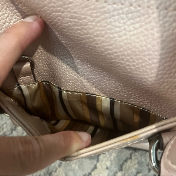 Tignanello Leather Satchel Shoulder Bag Multi CC Slots Organizer Pink - Picture 8 of 13